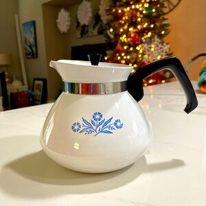 Vintage Corning Ware Cornflower Teapot With Lid